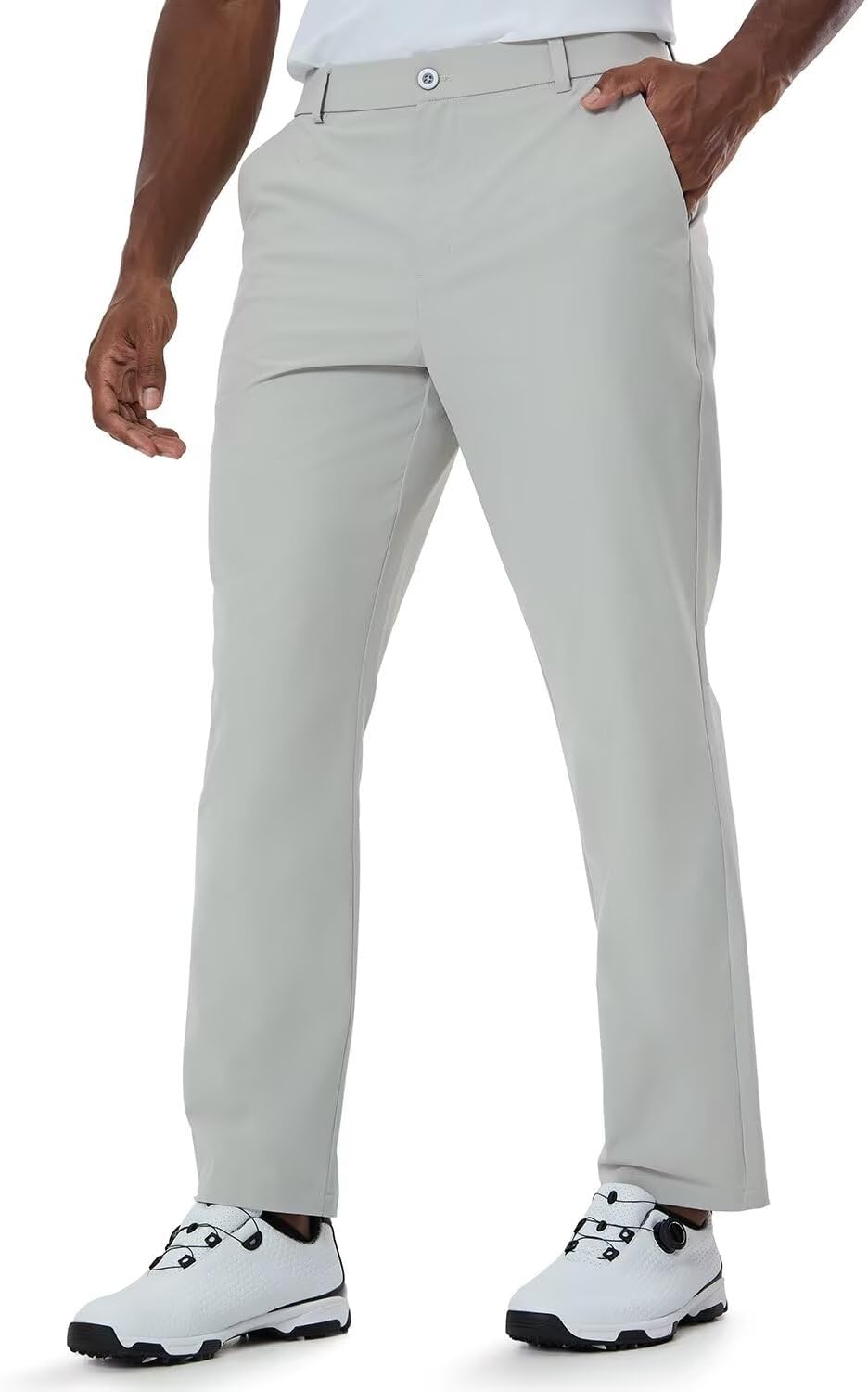 Mens Classic Fit Golf Pants Stretch Work Dress Pants 30''/32''/34'' Lightweight Casual Pants with Pockets