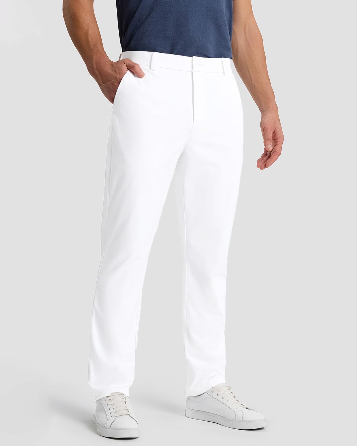 Mens Classic Fit Golf Pants Stretch Work Dress Pants 30''/32''/34'' Lightweight Casual Pants with Pockets