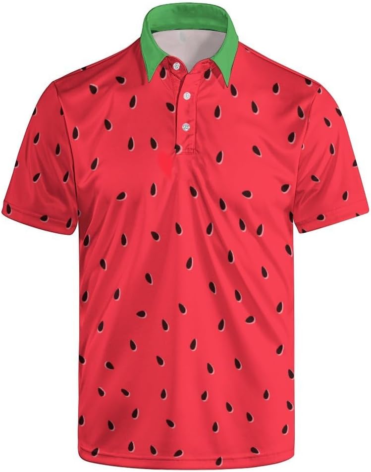 Golf Polos for Men Funny Moisture Wicking Golf Shirts Performance Quick-Dry Polo Shirts Short Sleeve