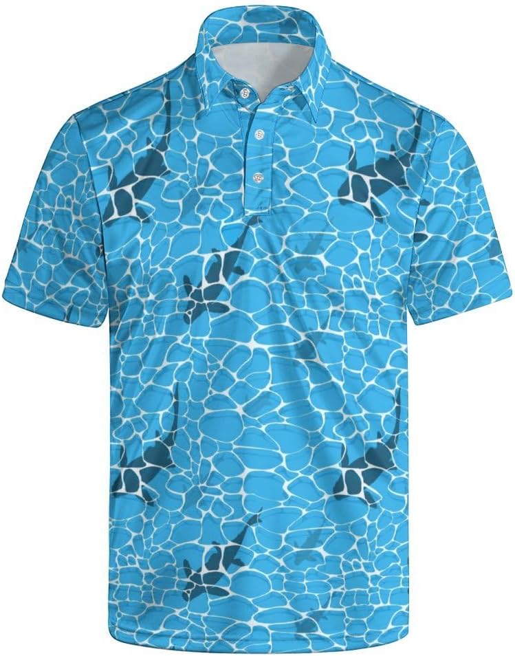 Golf Polos for Men Funny Moisture Wicking Golf Shirts Performance Quick-Dry Polo Shirts Short Sleeve