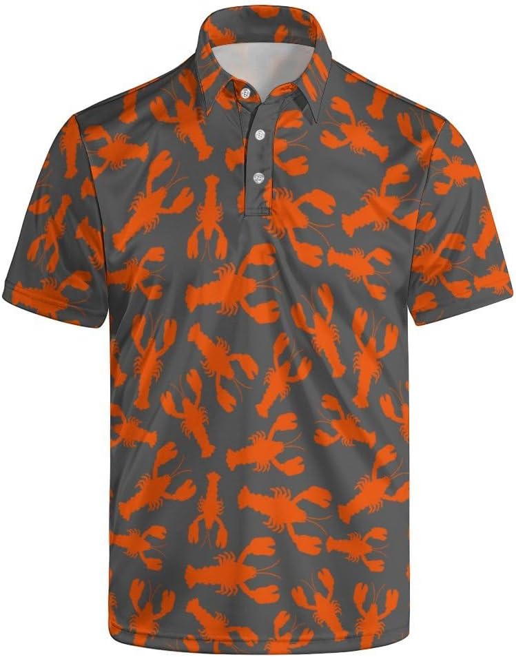 Golf Polos for Men Funny Moisture Wicking Golf Shirts Performance Quick-Dry Polo Shirts Short Sleeve