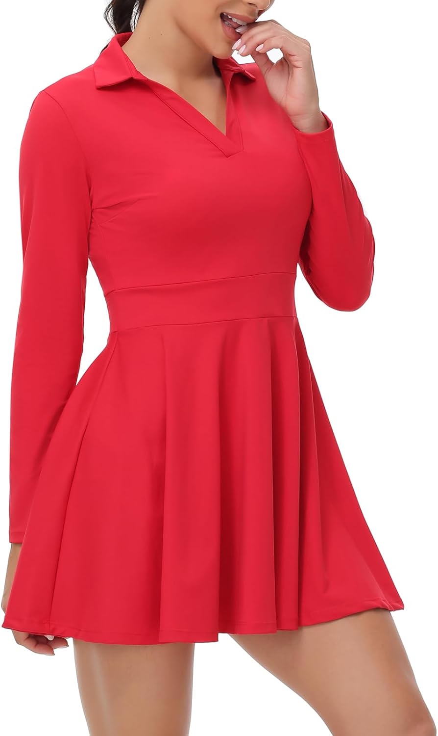 Cute Golf Tennis Dress Workout Athletic Dresses for Women with Shorts Pockets 2 Piece Sets Outfits Summer Clothes