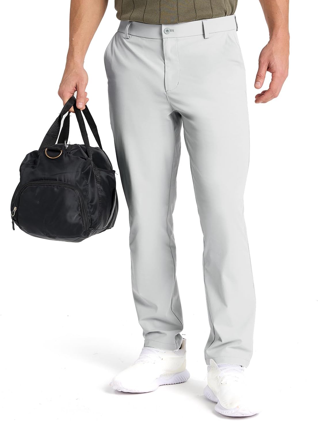 Mens Classic Fit Golf Pants Stretch Work Dress Pants 30''/32''/34'' Lightweight Casual Pants with Pockets