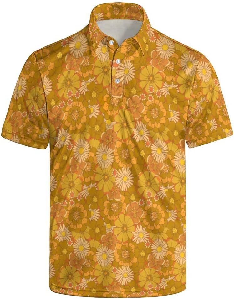 Golf Polos for Men Funny Moisture Wicking Golf Shirts Performance Quick-Dry Polo Shirts Short Sleeve