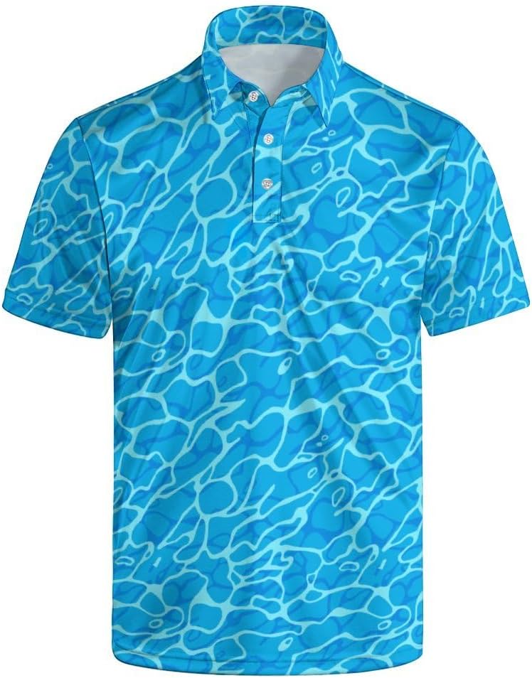 Golf Polos for Men Funny Moisture Wicking Golf Shirts Performance Quick-Dry Polo Shirts Short Sleeve