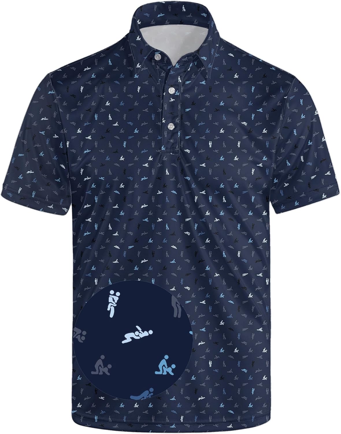 Golf Polos for Men Funny Moisture Wicking Golf Shirts Performance Quick-Dry Polo Shirts Short Sleeve