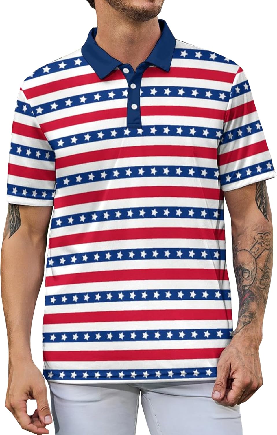 Golf Polos for Men Funny Moisture Wicking Golf Shirts Performance Quick-Dry Polo Shirts Short Sleeve