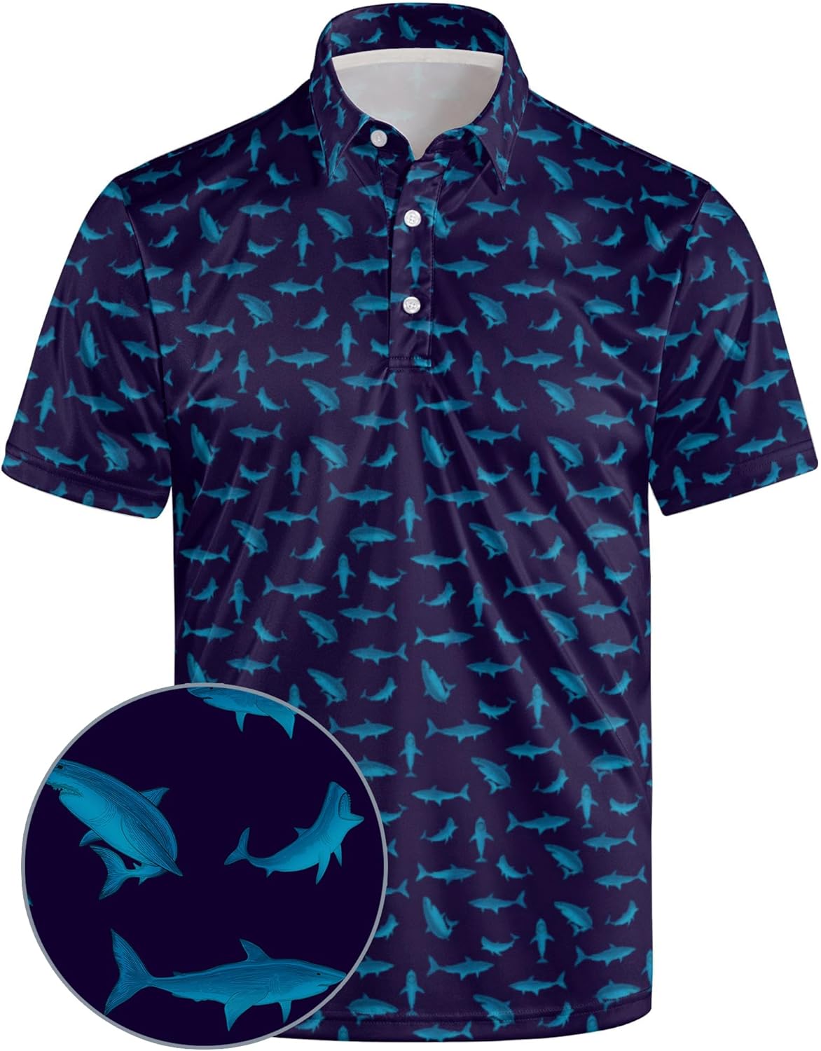 Golf Polos for Men Funny Moisture Wicking Golf Shirts Performance Quick-Dry Polo Shirts Short Sleeve