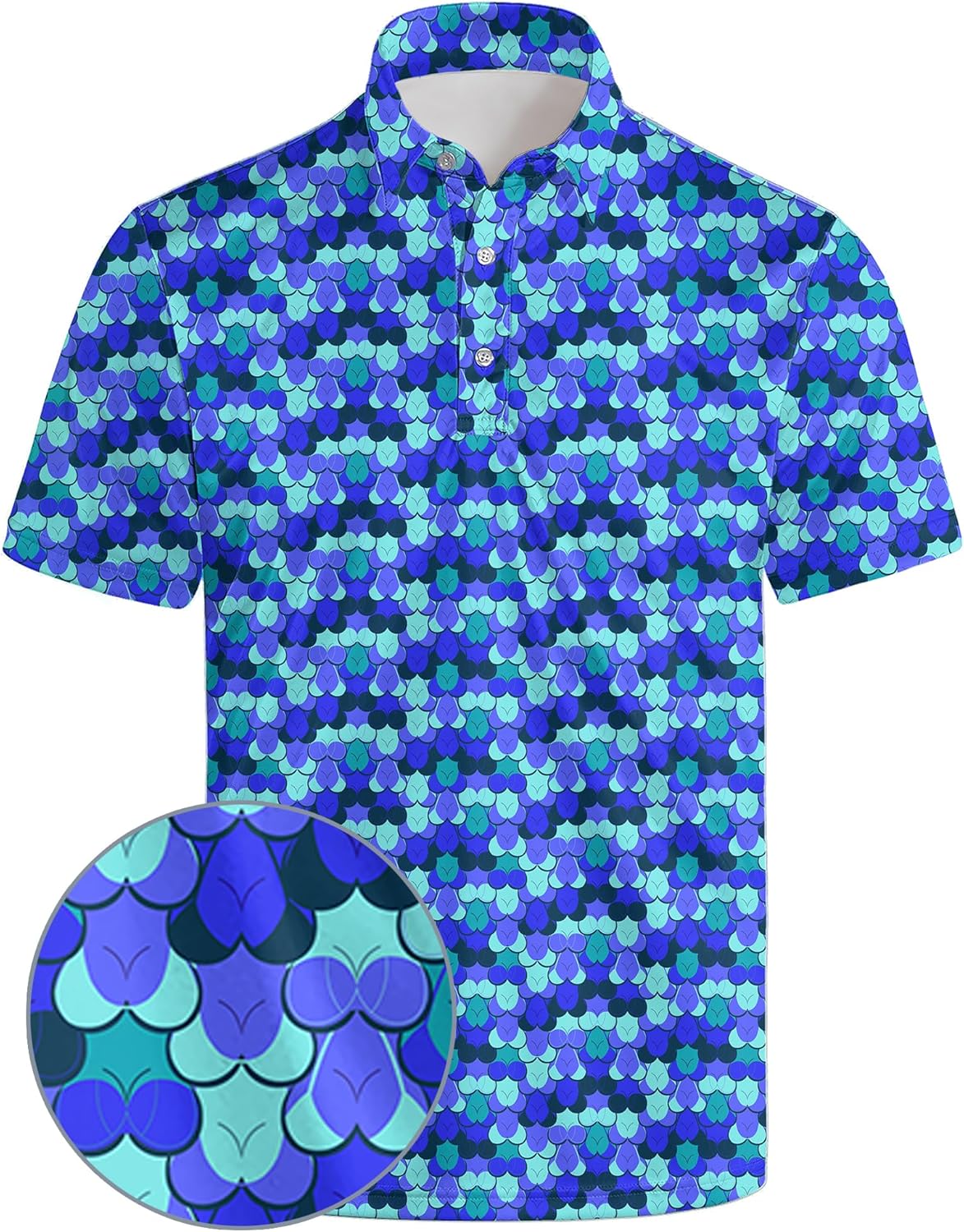 Golf Polos for Men Funny Moisture Wicking Golf Shirts Performance Quick-Dry Polo Shirts Short Sleeve