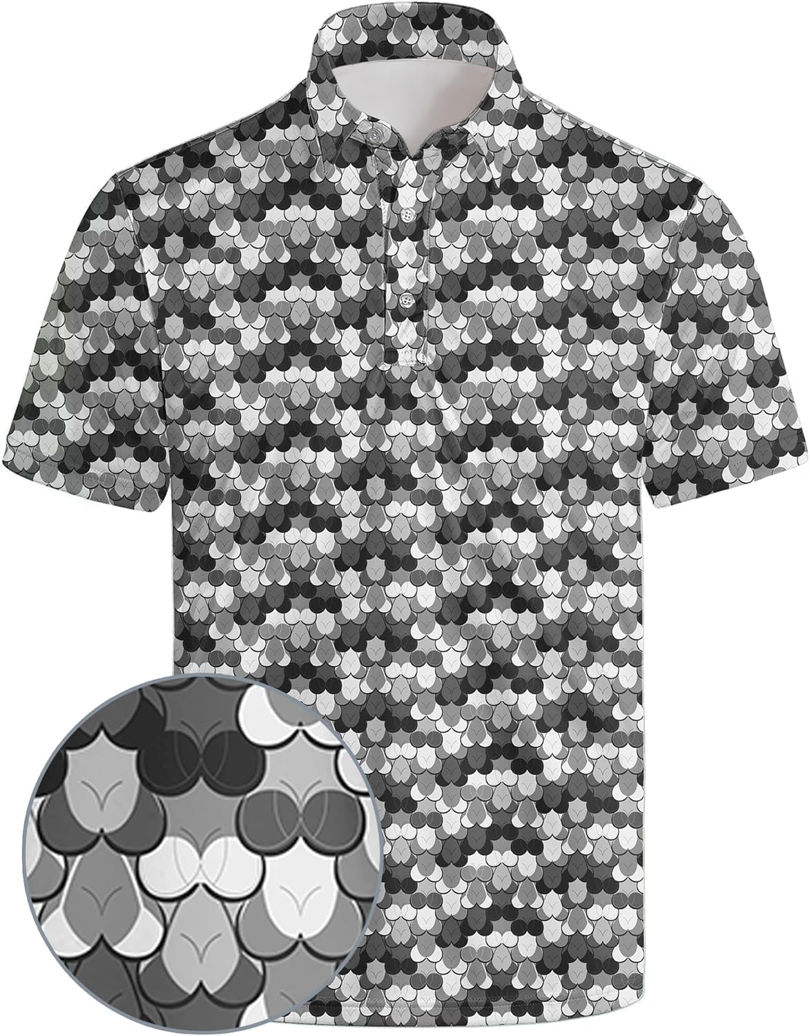 Golf Polos for Men Funny Moisture Wicking Golf Shirts Performance Quick-Dry Polo Shirts Short Sleeve