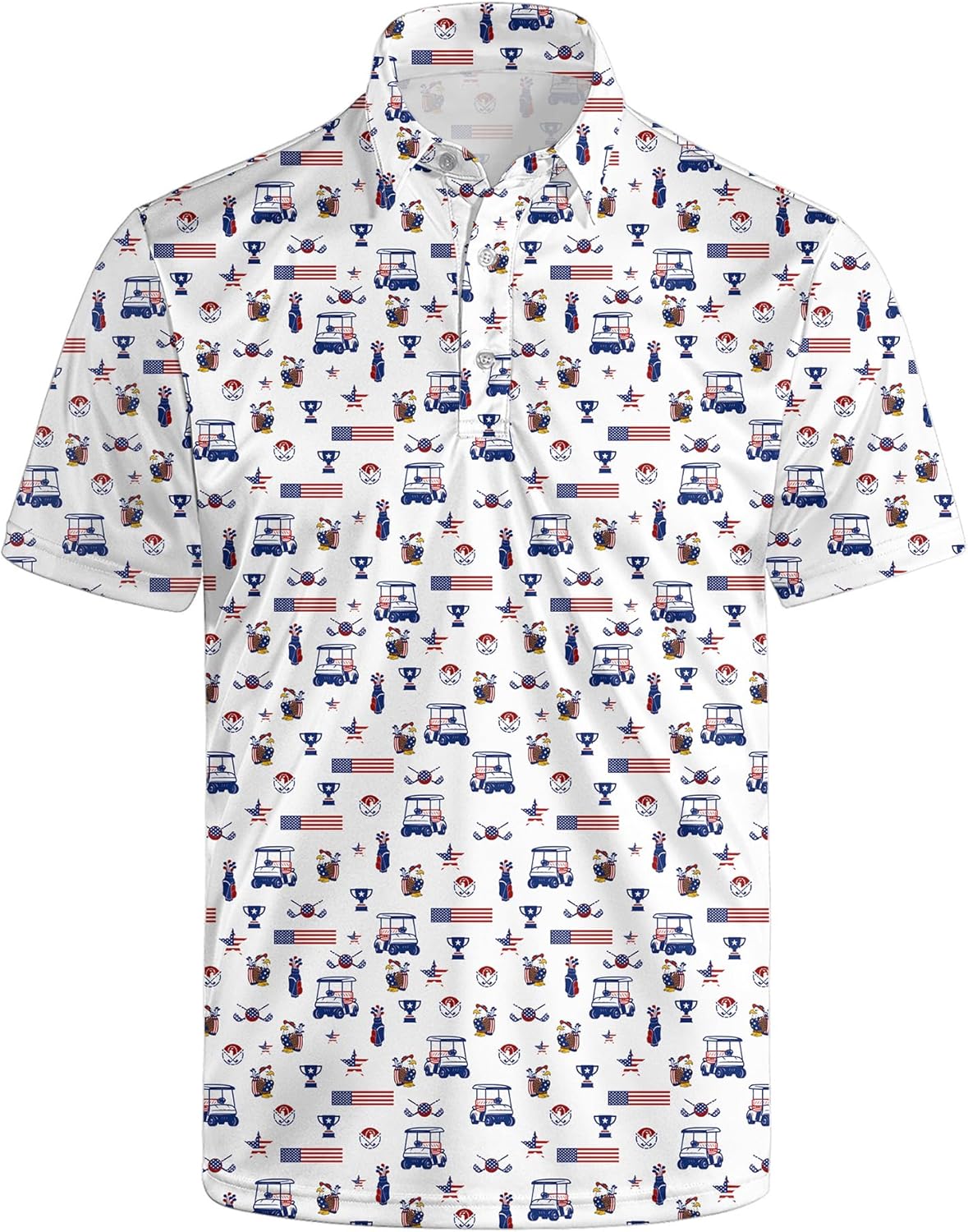 Golf Polos for Men Funny Moisture Wicking Golf Shirts Performance Quick-Dry Polo Shirts Short Sleeve