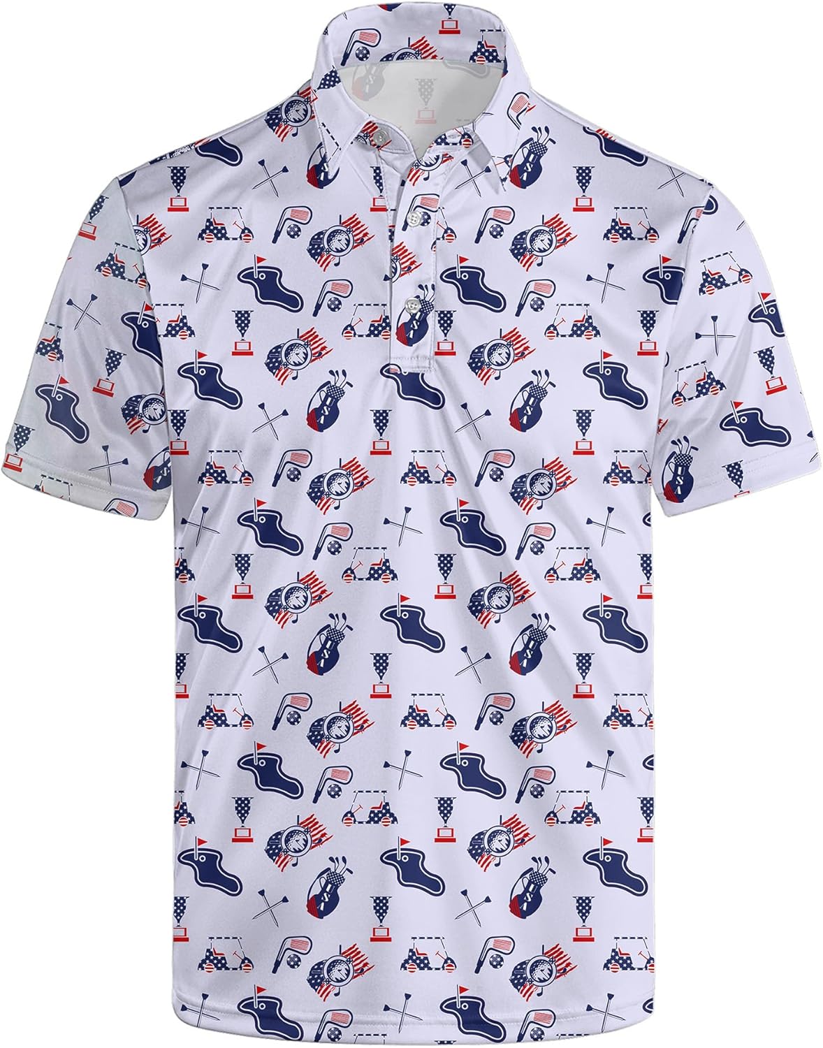 Golf Polos for Men Funny Moisture Wicking Golf Shirts Performance Quick-Dry Polo Shirts Short Sleeve