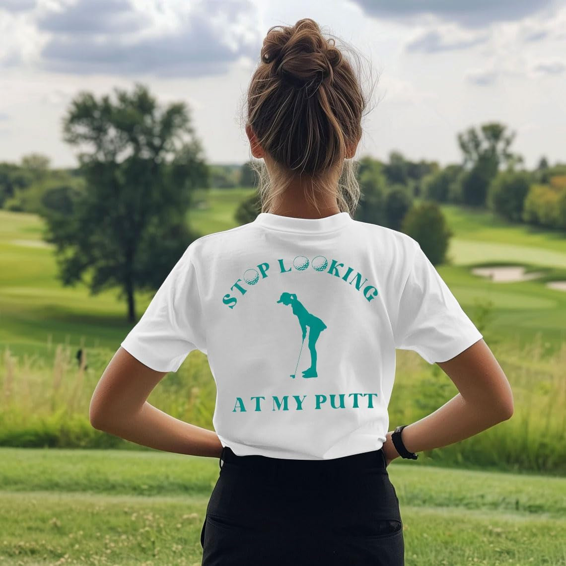 Funny Golf Tshirts Women Stop Looking at My Putt Golf Golfer T Shirt Golfing Season Party Golf Lover Graphic Tops