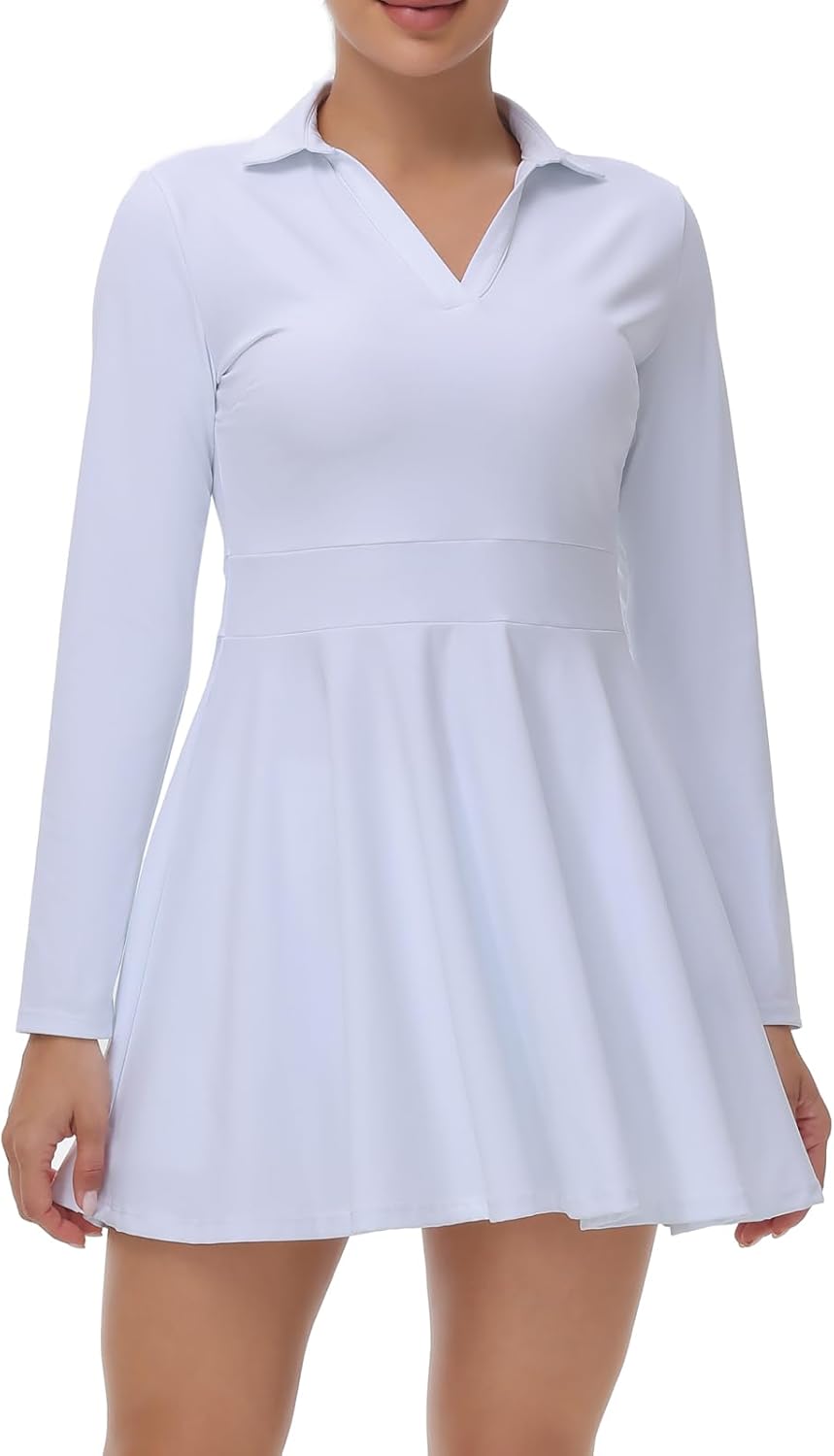Cute Golf Tennis Dress Workout Athletic Dresses for Women with Shorts Pockets 2 Piece Sets Outfits Summer Clothes
