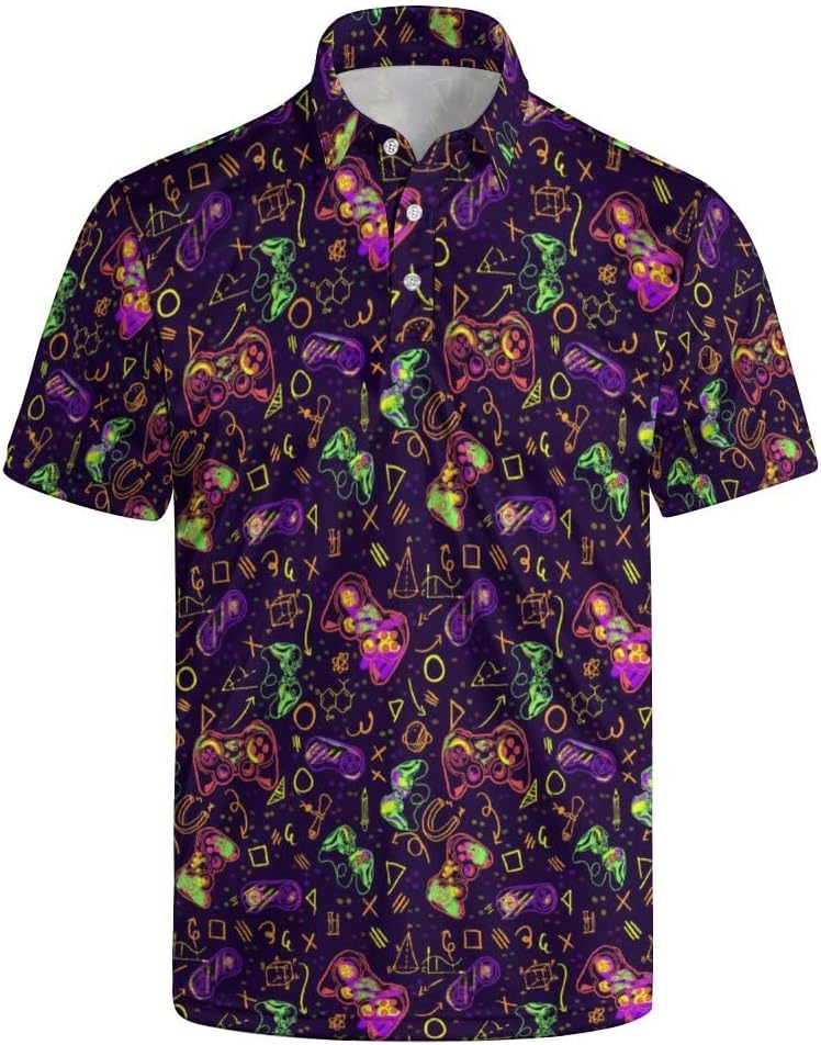 Golf Polos for Men Funny Moisture Wicking Golf Shirts Performance Quick-Dry Polo Shirts Short Sleeve