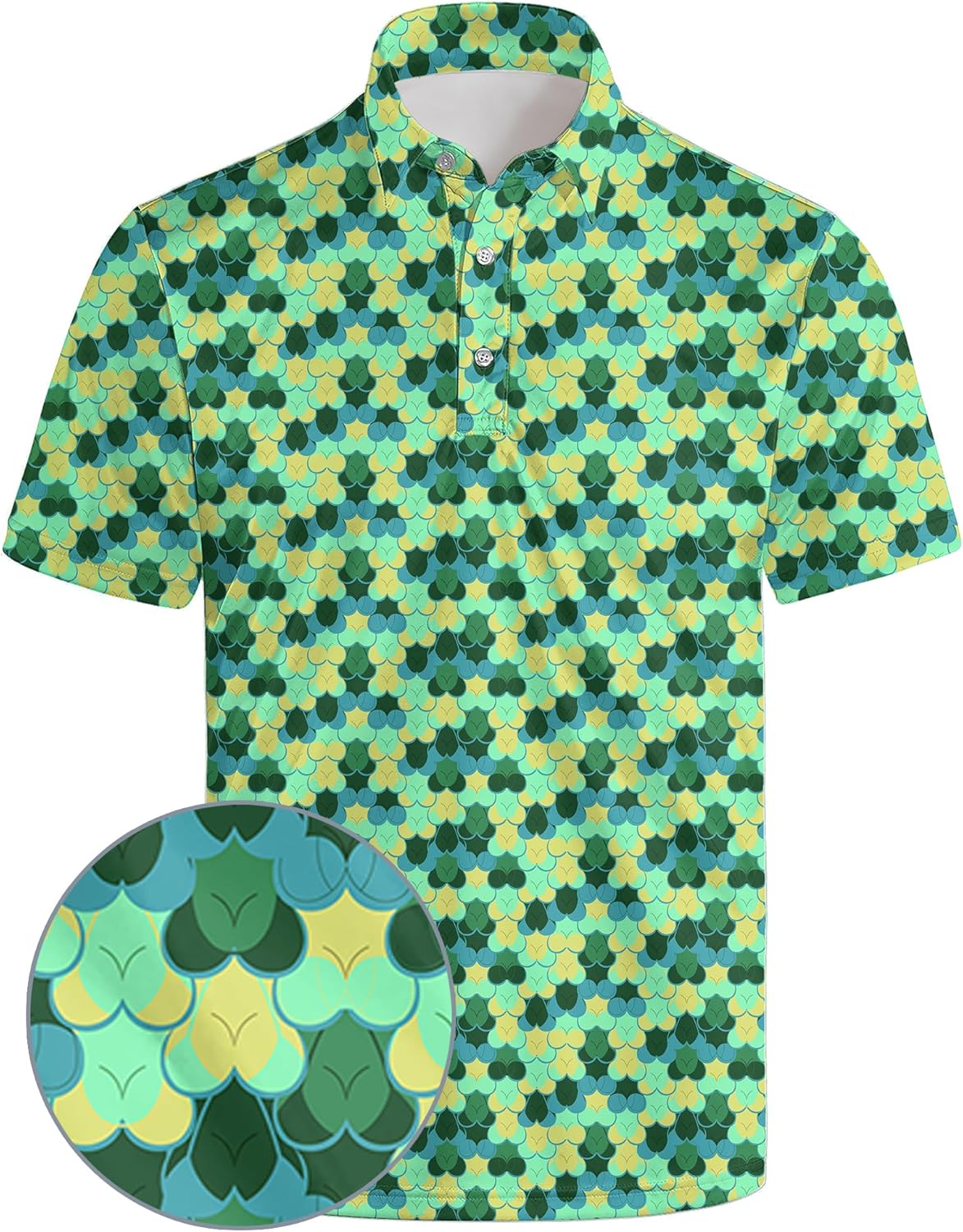Golf Polos for Men Funny Moisture Wicking Golf Shirts Performance Quick-Dry Polo Shirts Short Sleeve